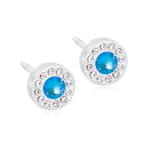 BRILLIANCE HALO 6 MM, CRYSTAL/SHINY BLUE