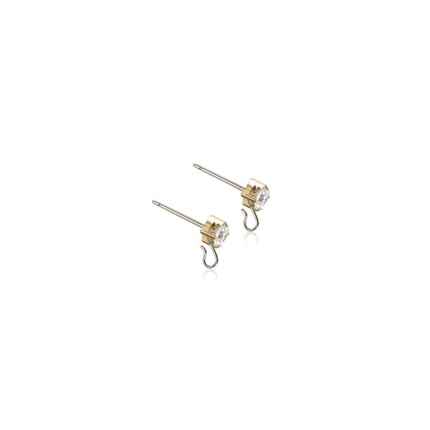 SAFETY EAR PIN CZ WHITE