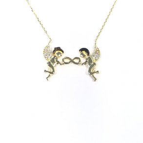 Englebrn med evighedstegn