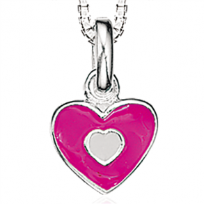  S�lv halsk�de med Hjerte